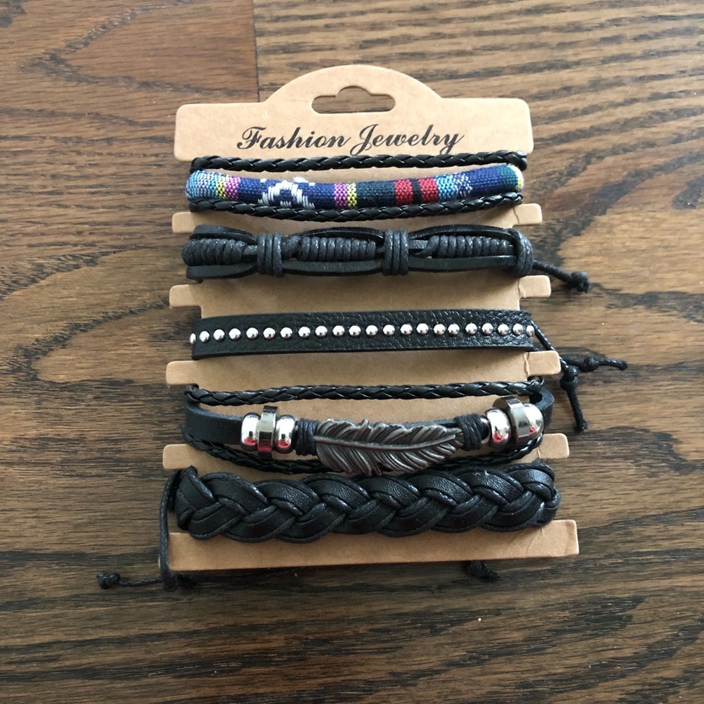 COPY - 5pcs MenPU Leather Bracelets. - Picture 8 of 8
